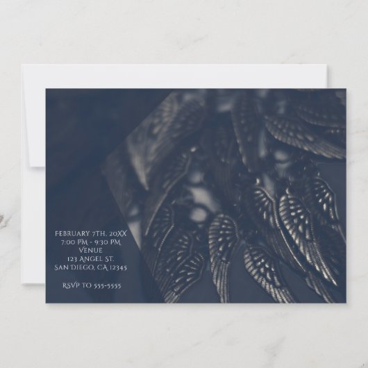 ダークエンジェルウィングスゴシックガラスパーティの招待状 招待状 (裏面)