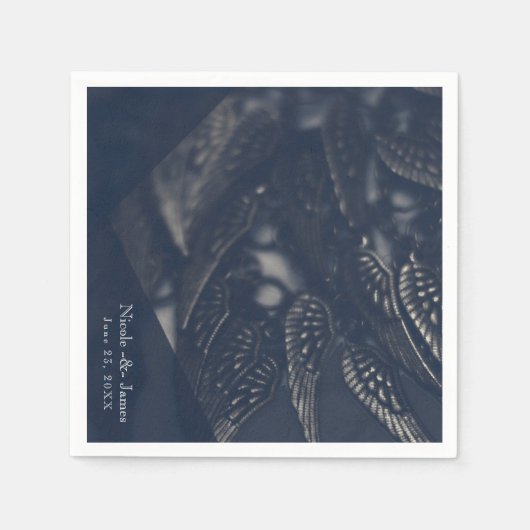 ダークエンジェルウィングスゴシックグラムシックパーティー スタンダードカクテルナプキン (正面)