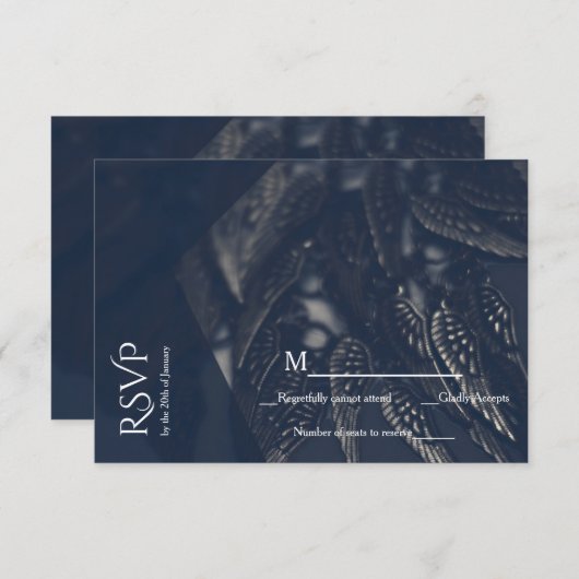 ダークエンジェルウィングスゴシックグラムシックパーティーRSVPカード 出欠カード (正面/裏面)