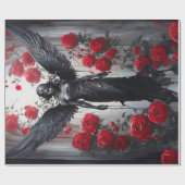 ダークエンジェルティアーズ、神性と赤のバラ ラッピングペーパー (フラット)