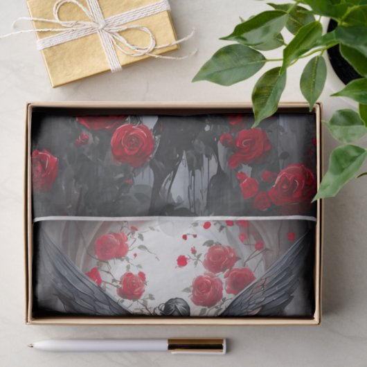 ダークエンジェルティアーズ、神性と赤のバラ 薄葉紙 (ギフト)