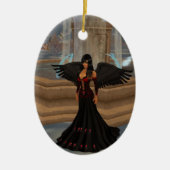 ダークエンジェルラブオーバルオーナメント セラミックオーナメント (正面)