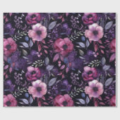 ダークエンチャントピンク&パープルアネモンデクページ ラッピングペーパー (フラット)