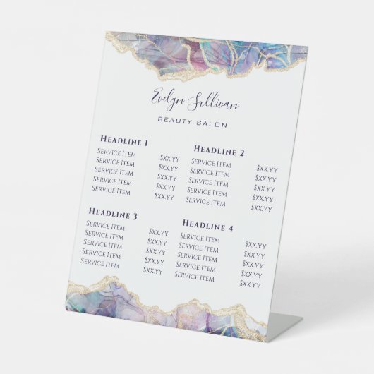 ダークオパール美しいサロン価格表台座符号 台座サイン (正面)