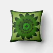 ダークオリーブグリーンの花のアートワーク – 枕 (裏面)