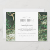 ダークオリーブグリーンエメラルドジェムストーンブライダルシャワー 招待状 (正面)