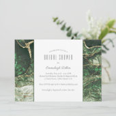 ダークオリーブグリーンエメラルドジェムストーンブライダルシャワー 招待状 (スタンド正面)