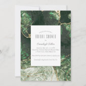 ダークオリーブグリーンジェムストーンブライダルシャワー 招待状 (正面)