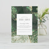 ダークオリーブグリーンジェムストーンブライダルシャワー 招待状 (スタンド正面)