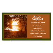 ダークオリーブグリーンフォレストキャンプグランドキャンピングアウトドア マグネット名刺 (正面)