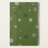 ダークオリーブグリーンポップ・アートのドット年（週） プランナー手帳 (裏面)