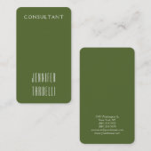 ダークオリーブグリーンモダンエレガント 名刺 (正面/裏面)