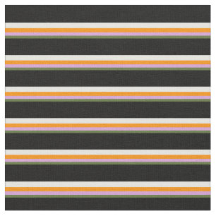 ダークオリーブグリーン、プラム、ダークオレンジ、ホワイト&ブラック ファブリック