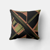 ダークオリーブ白黒モザイクはっきりした傾斜デザイン クッション (裏面)