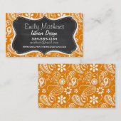 ダークオレンジペイズリー;ヴィンテージシャルボードルック 名刺 (正面/裏面)