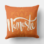 ダークオレンジホワイトナマステデコールピロー クッション (裏面)