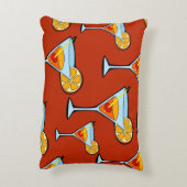 ダークオレンジマルティーニカクテルパターン アクセントクッション (裏面(縦))