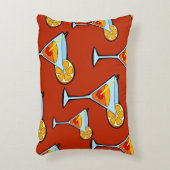 ダークオレンジマルティーニカクテルパターン アクセントクッション (正面(垂直))