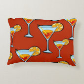 ダークオレンジマルティーニカクテルパターン アクセントクッション (裏面)