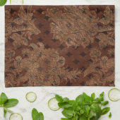 ダークオータムダマスク キッチンタオル (折り畳み)