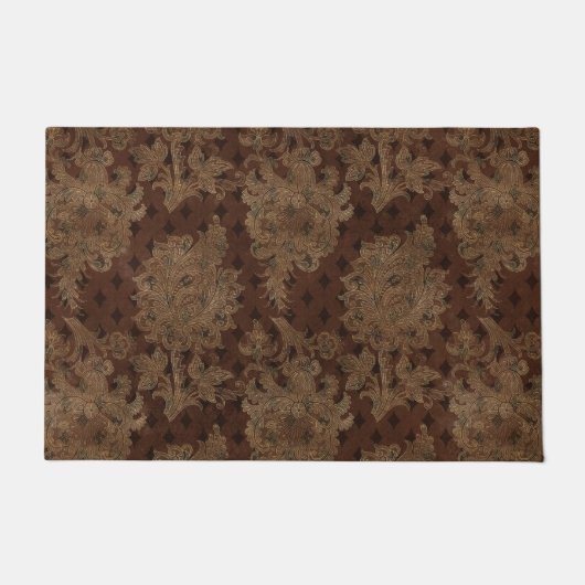 ダークオータムダマスク ドアマット (正面)