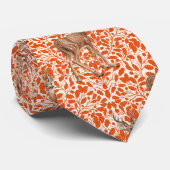 ダークオーランの装飾的なオークのダマスク模様の鹿 ネクタイ (ロール)