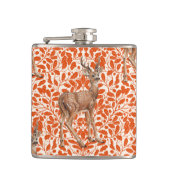 ダークオーランの装飾的なオークのダマスク模様の鹿 フラスク (正面)