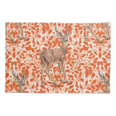 ダークオーランの装飾的なオークのダマスク模様の鹿 枕カバー (裏面-左)