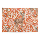 ダークオーランの装飾的なオークのダマスク模様の鹿 枕カバー (裏面-右)