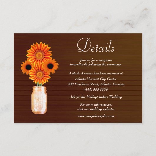 ダークオ素朴レンジフローラメイスンジャー結婚ズ詳細 エンクロージャーカード (正面)