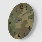 ダークカモフラージラウンドクロック ラージ壁時計 (傾斜)