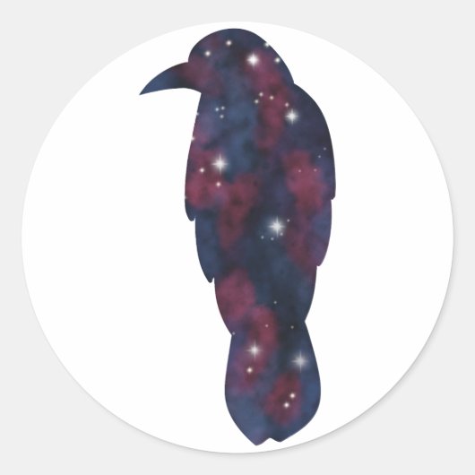ダークカラス星景ステッカー ラウンドシール (正面)