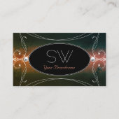 ダークカラフルダ華美きらめくイヤモンモノグラム 名刺 (正面)