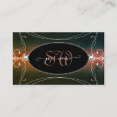 ダークカラフルダ華美きらめくミイニシャル 名刺 (正面)