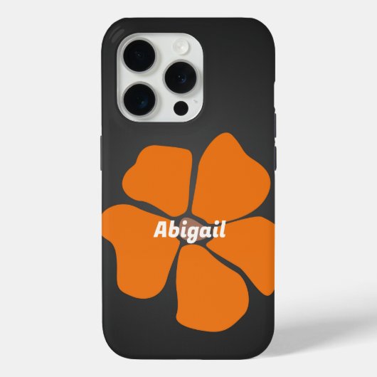 ダークカラーに映えるオレンジの抽象ダイジー Case-Mate iPhoneケース (裏面)