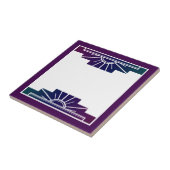 ダークカラーのアールデコ太陽エレメント タイル (側面)