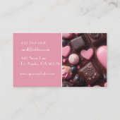 ダークカラーのハート型チョコレート 名刺 (裏面)