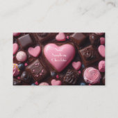 ダークカラーのハート型チョコレート 名刺 (正面)