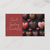 ダークカラーのハート型チョコレート 名刺 (正面)