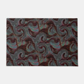 ダークカラーの彫刻されたスパイラルパーツとグローストローク ドアマット (正面)