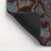 ダークカラーの彫刻されたスパイラルパーツとグローストローク マウスパッド (コーナー)