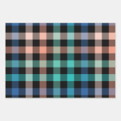 ダークカラーギンガムチェックプレイド ラッピングペーパーシート (正面3)