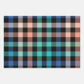 ダークカラーギンガムチェックプレイド ラッピングペーパーシート (正面)