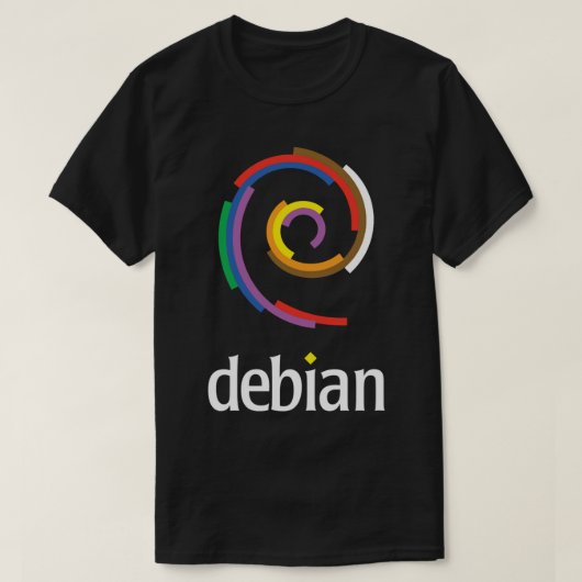 ダークカラーDebian Linux Tシャツ (デザイン正面)
