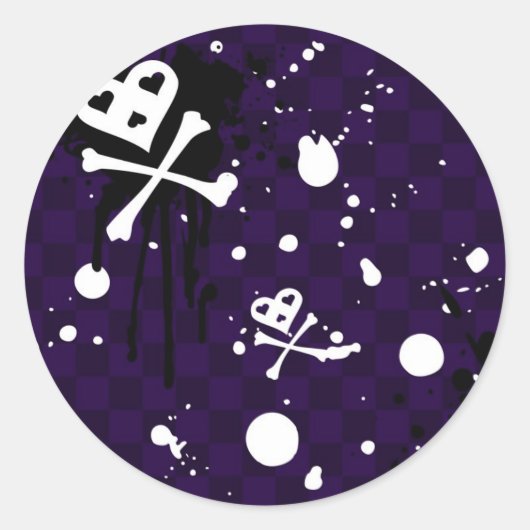 ダークカラーEmoパター絵を描ン ラウンドシール (正面)