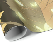 ダークガーデンの花と明るい蝶 ラッピングペーパー (ロールコーナー)