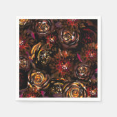 ダークガーデンオータムグローフラワーズ秋の結婚式 スタンダードカクテルナプキン (正面)