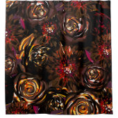 ダークガーデンオータムグローフラワーズ秋 シャワーカーテン (正面)