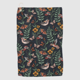 ダークガーデンバード&蝶 ゴルフタオル