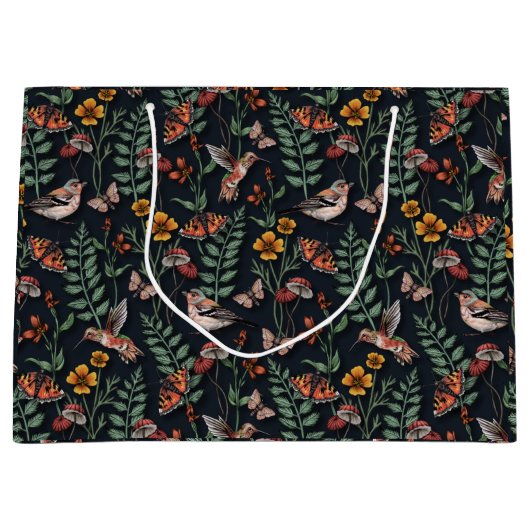 ダークガーデンバード&蝶 ラージペーパーバッグ (正面)